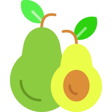 Avokado meyvesinin vektör çizimi.