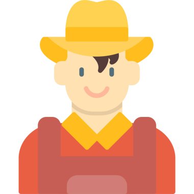 Çiftçi adam ikonu düz stil