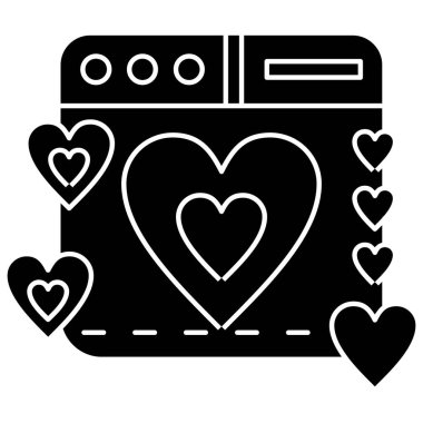 kalp fırını simgesi, vektör ve tasarım