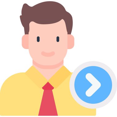 İş adamı ikonu, vektör çizimi. düz dizayn