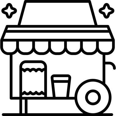 yemek kafe ikonu taslak tarzında