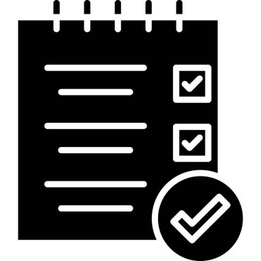 kontrol listesi simgesi, basit vektör illüstrasyonu