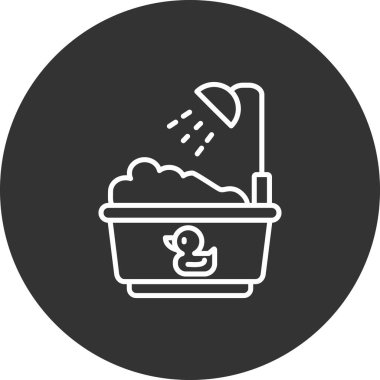 Moda tarzında izole edilmiş banyo küveti simgesi