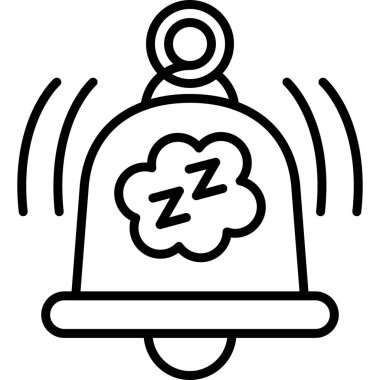 Alarm saati uyku simgesi ana hat biçiminde