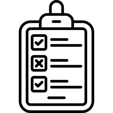 Kontrol listesi simgesi, vektör illüstrasyonu