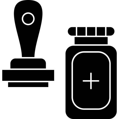 ilaç şişesi ve tablet simgesi