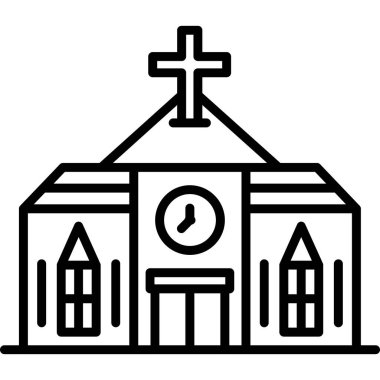 Kilise oluşturma vektör simgesi, satır biçimi düzenlenebilir