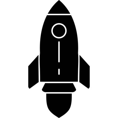 Roket. Web simgesi basit illüstrasyon