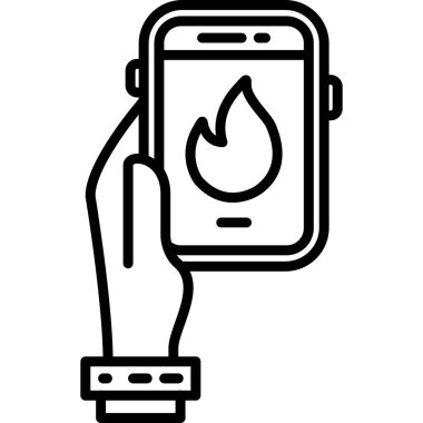 Yanan ateş simgesi, taslak biçimi