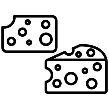 Peynir vektörü ince çizgi simgesi