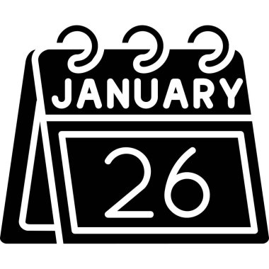 26 Ocak takvim simgesi, vektör biçimi