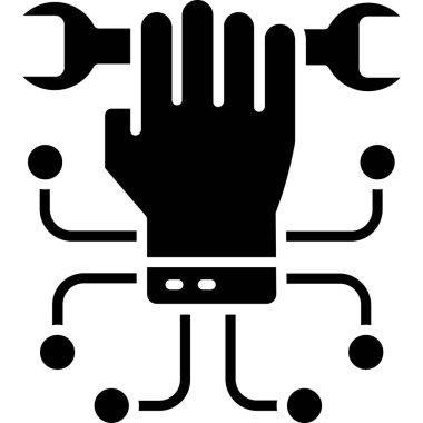 Siyah beyaz arkaplanı olan bir elin vektör çizimi