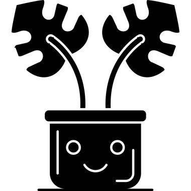 bitki saksısı simgesi, vektör çizimi beyaz arkaplanda izole edildi