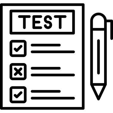 kalem ve test simgesi, özet biçimi