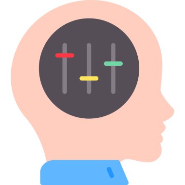 Beyin simgesi, modern vektör çizimi