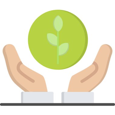 Beyaz arka planı olan yeşil bir bitkiyi tutan el.