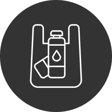 Bir damla sıvı içeren su şişesi, vektör illüstrasyonu, simge, beyaz arkaplan üzerine kavram