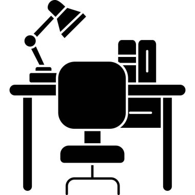 Ofis masası ikonu. vektör tasarımı