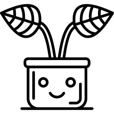 saksılı bitki saksısı, vektör illüstrasyonu