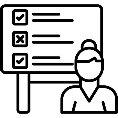 Kontrol listesi simgesi, vektör illüstrasyonu