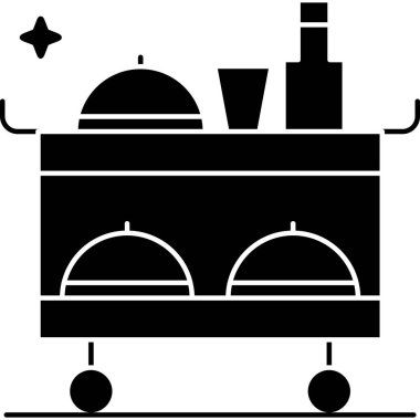 Yiyecek ve içecek ikonu. vektör illüstrasyonu