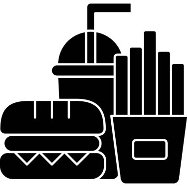 Hamburger yemek hızlı simgesi ana hatlarıyla