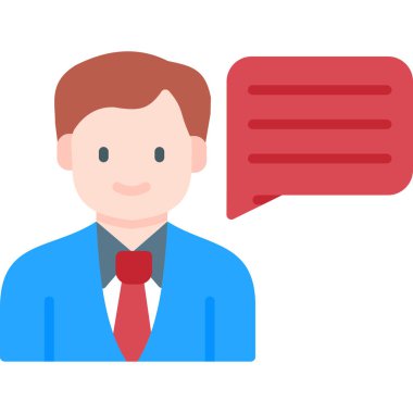 Konuşma balonu olan iş adamı