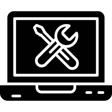 Dizüstü bilgisayar tamir simgesi, taslak biçimi