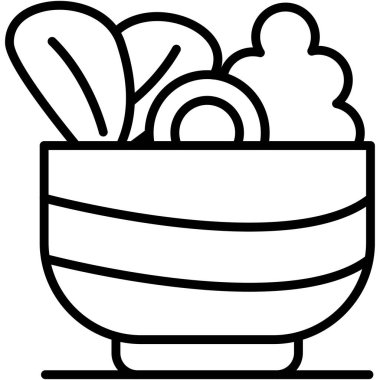 Tavuk kasesi yemek simgesi ana hatlarıyla