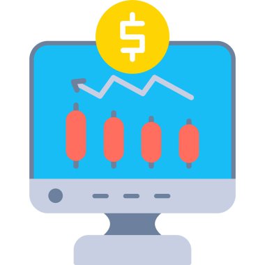 iş düz vektör simgesi