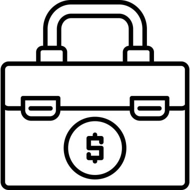 Evrak çantası. Web simgesi vektör illüstrasyonu