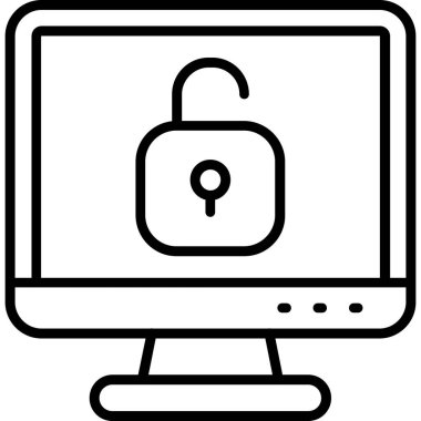 Bilgisayar Güvenlik simgesi, vektör illüstrasyonu