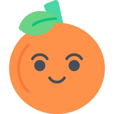 Turuncu meyve, illüstrasyon, beyaz arkaplanda vektör