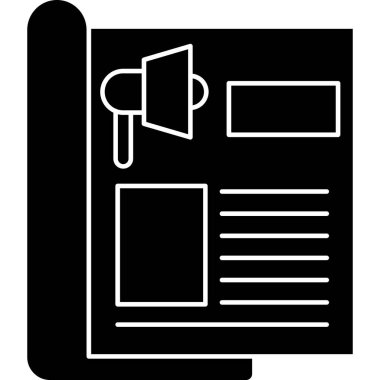 Haberler. Web simgesi basit illüstrasyon