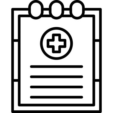 Tıbbi rapor vektör satırı simgesi