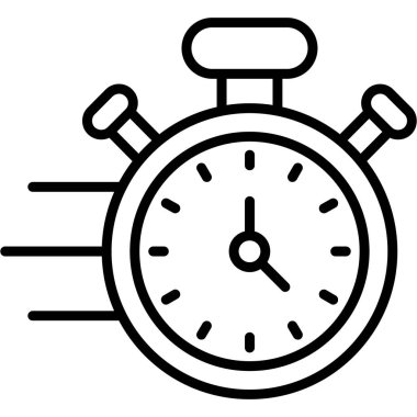 Kronometre zaman simgesi. Beyaz arkaplanda izole edilmiş web tasarımı için kronometre vektör çizelgesi