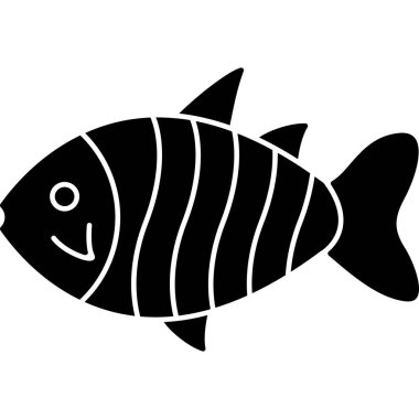 Beyaz arkaplanda izole edilmiş bir karikatür balığının vektör çizimi.