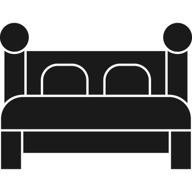 Yatak yatağı uyku vektör simgesi
