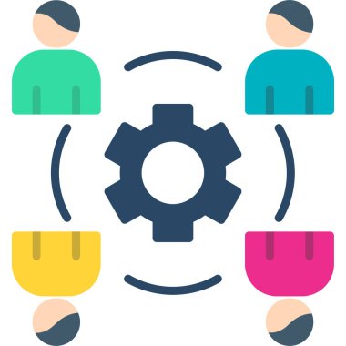 Takım çalışması simgesi, vektör illüstrasyonu.