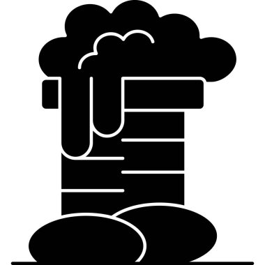 Sıcak hava balonu simgesi katı biçimde