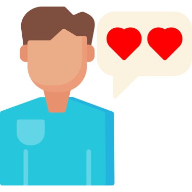 Aşk Düz Simgesi Tasarımı