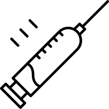 Aşı enjeksiyonu tıbbi simgesi ana hatlarıyla