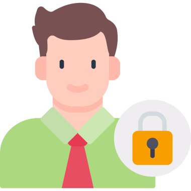 Asma kilitli bir adam. vektör simgesi