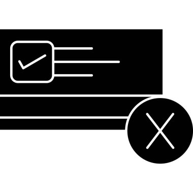 Basit bir şekilde izole edilmiş vektör illüstrasyonunda kutucuk simgesini işaretle