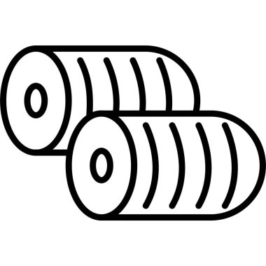 Kağıt simgesi rulosu. Beyaz arkaplanda izole edilmiş web tasarımı için kağıt vektör simgesinin ana hatları