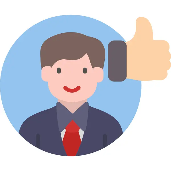 Başparmakları havada bir iş adamı