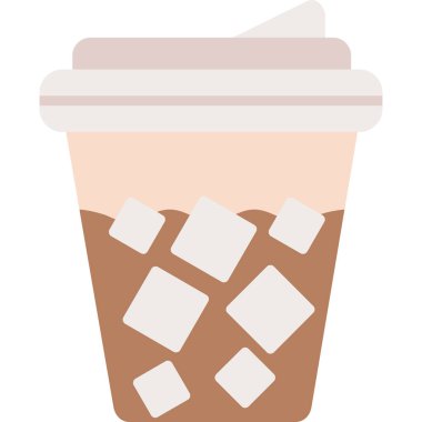 Kremalı kahve kupası, illüstrasyon, beyaz arka planda vektör..