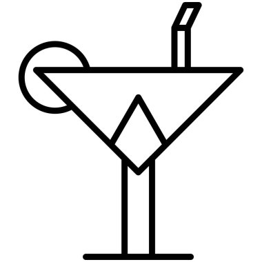 alkol kokteyli ikonu ana hatlarıyla