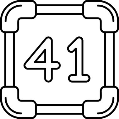 4 numaralı siyah beyaz simgenin vektör illüstrasyonu