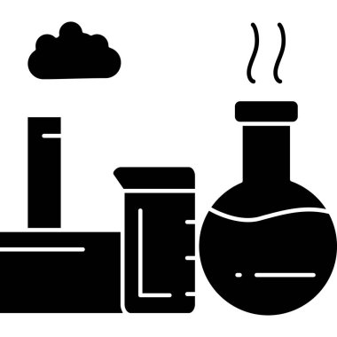 Katı biçimde bilim laboratuarı test simgesi
